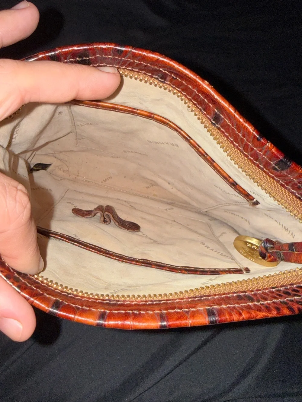 Brahmin croc embossed